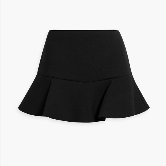 RED VALENTINO Black Frilly Ruffle Hem Mid Rise Skirt Size 42 Medium Luxury - Picture 1 of 10